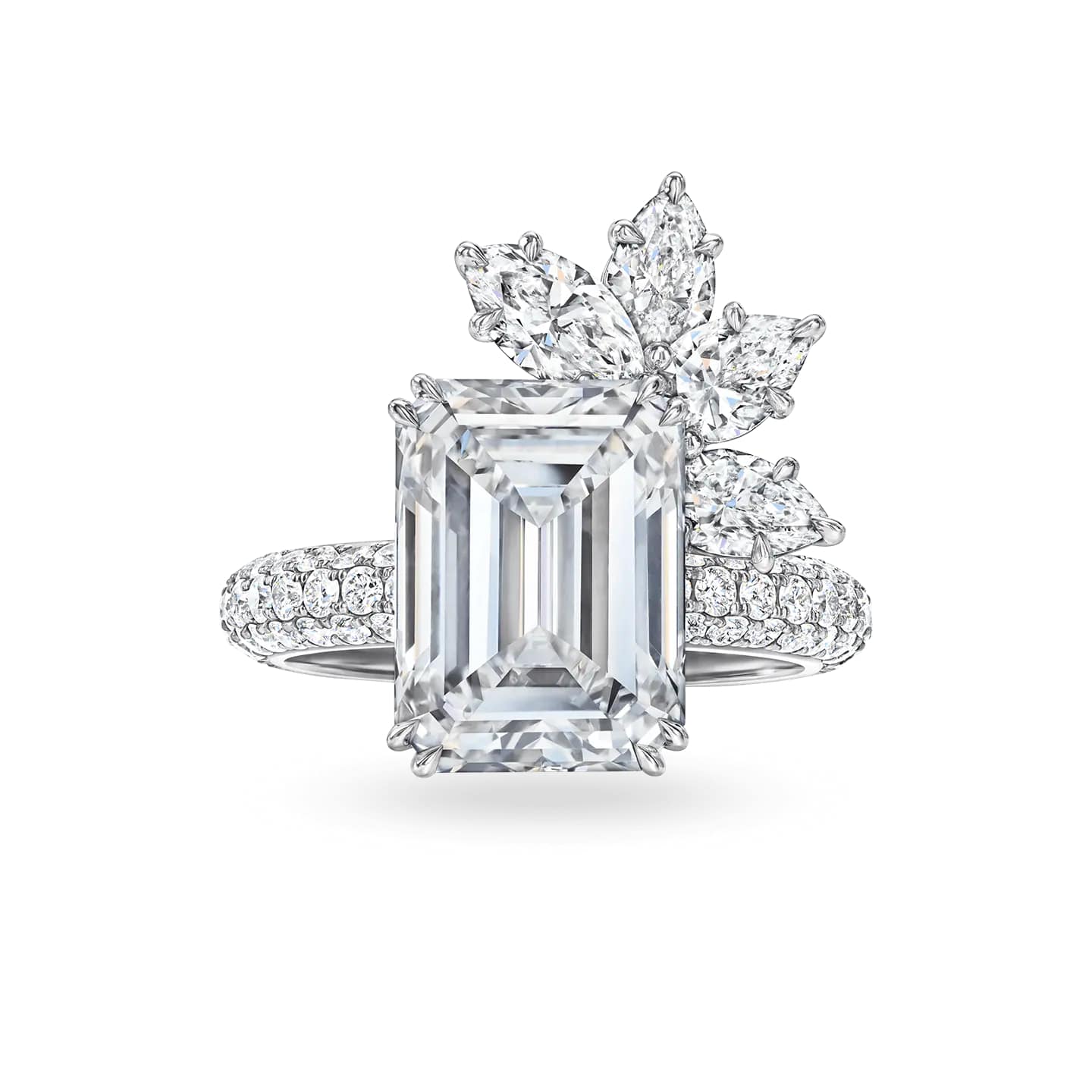 Couture Emerald-Cut Diamond Engagement Ring