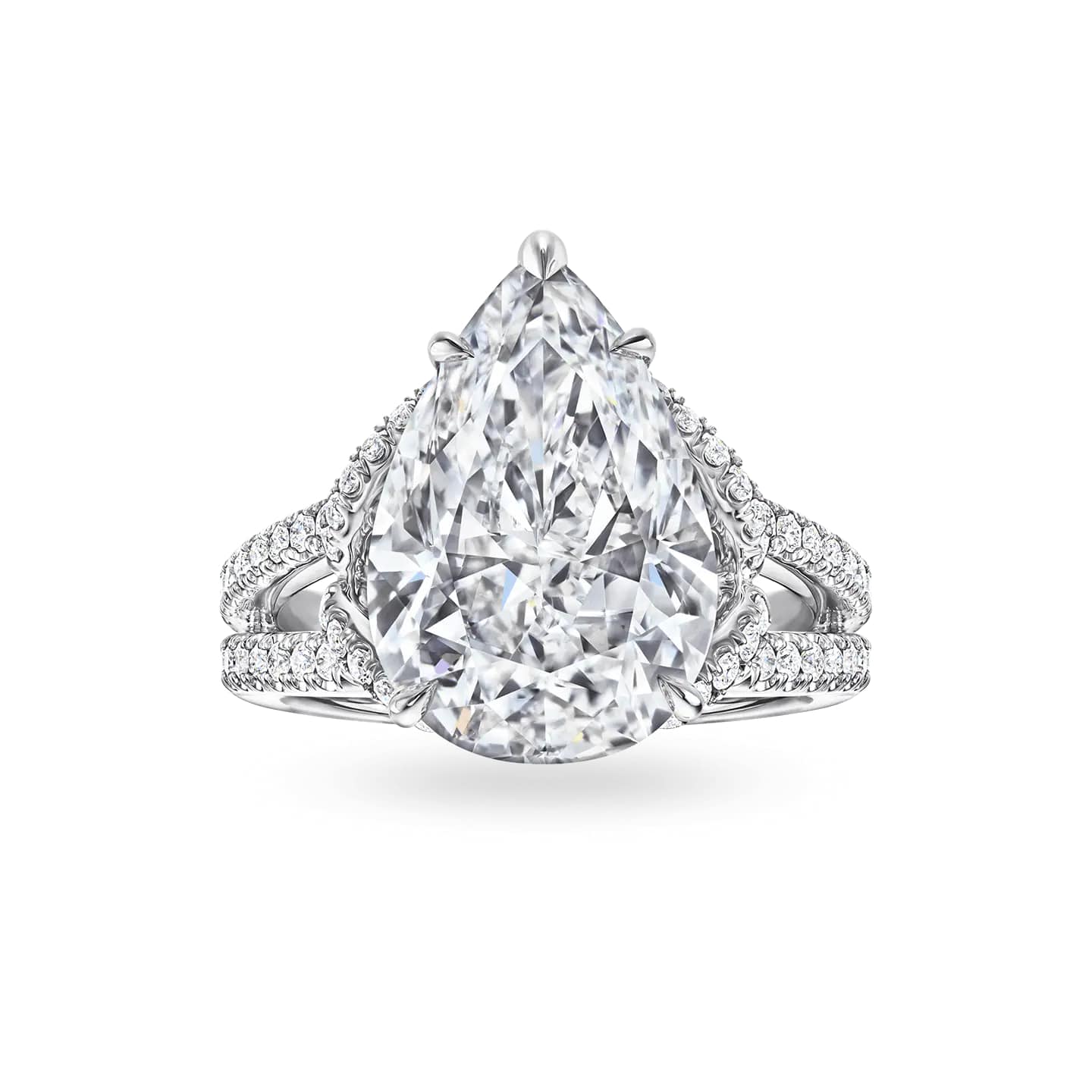 Couture Pear-Shaped Diamond Engagement Ring