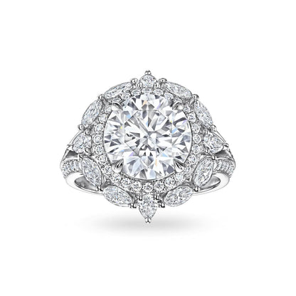 Couture Round Brilliant Diamond Engagement Ring