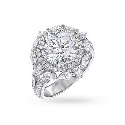 Couture Round Brilliant Diamond Engagement Ring