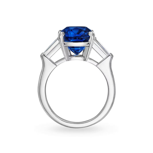 Classic Cushion-Cut Sapphire Ring"