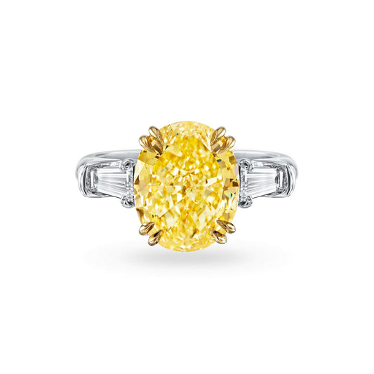 Classic Oval-Shaped Yellow Diamond