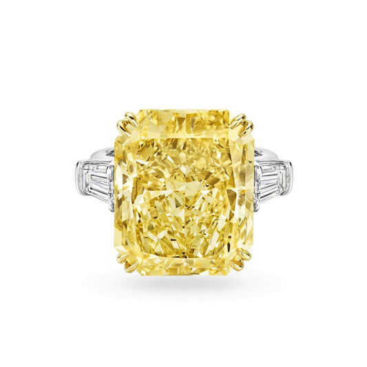 Classic Cushion-Cut Yellow Diamond Ring