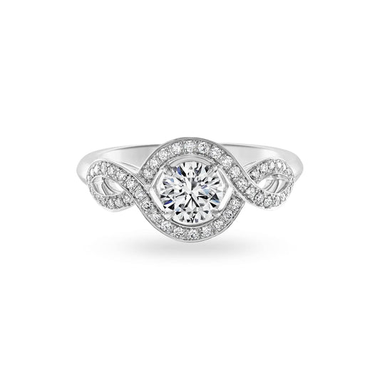 Lily Cluster Round Brilliant Diamond Engagement Ring