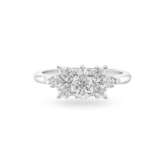 Pear-Shaped Cluster Diamond Engagement Ring