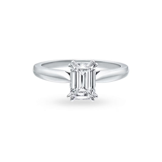 Solitaire Emerald-Cut Engagement Ring