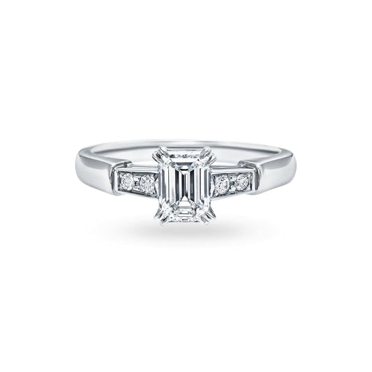 Emerald-Cut Engagement Ring with Tapered Baguette Side Stones